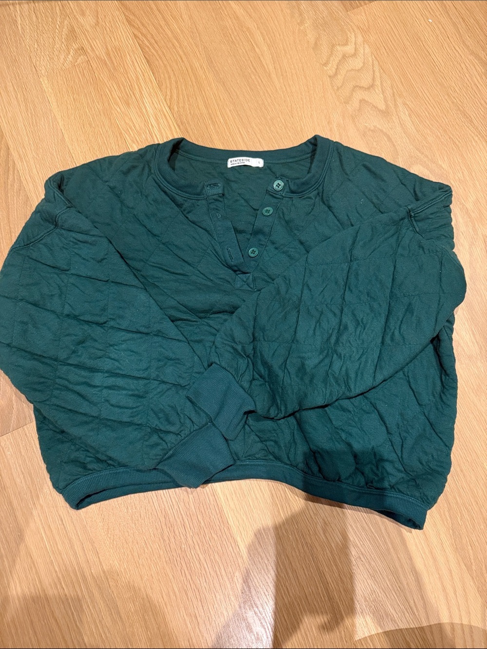 Stateside green quilted long sleeve top